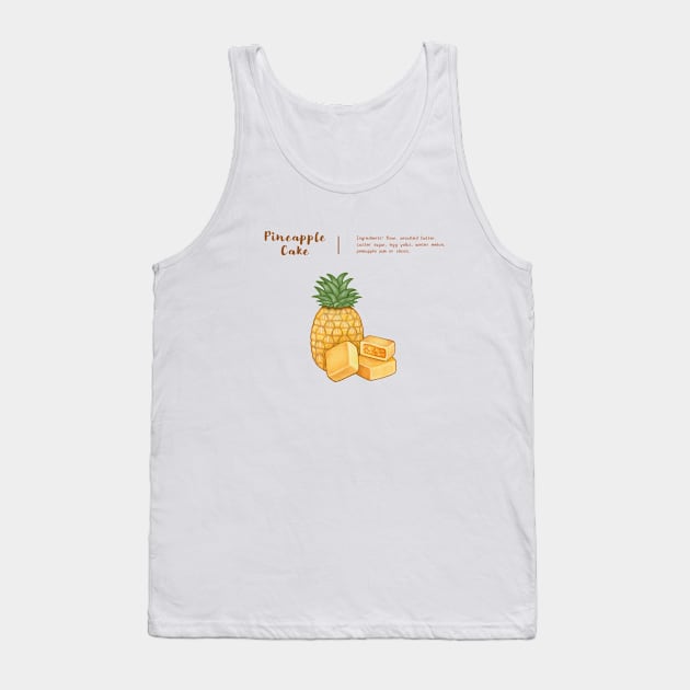 Taiwanese Pineapple Cake❤️ Tank Top by Rose Chiu Food Illustration